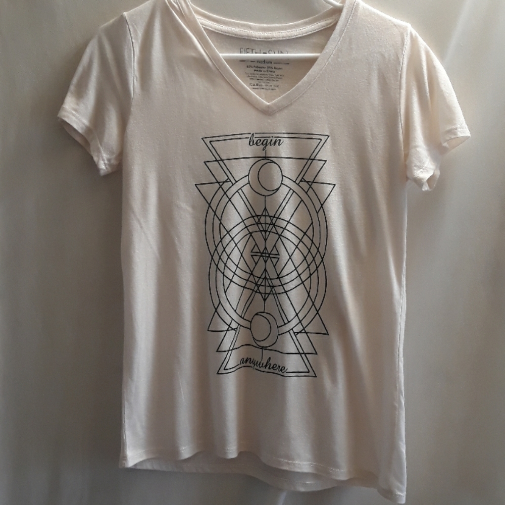 Fifth sun beige t shirt